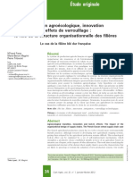 Transition Agroécologique, Innovation Et Effets de Verrouillage: Le Rôle de La Structure Organisationnelle Des Filières