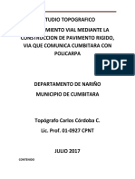 Informe Topografico Via Cumbitara A Mpio de Policarpa