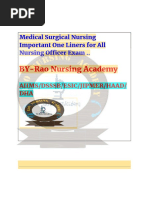 Medical Surgical Nursing Important One Liners For All Nursing Officer Exam