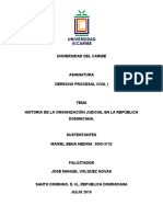 Historia de La Organización Judicial en La República Dominicana