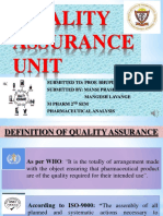 Mangesh and Mansi Quality Assurance Unit