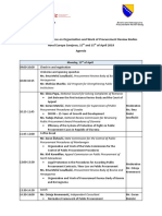 International Conference On Organization and Work of Procurement Review Bodies Hotel Europe Sarajevo, 15 and 15 of April 2019 Agenda