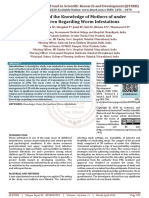 Assessment of The Knowledge of Mothers of Under Five Children Regarding Worm Infestations