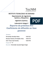 Práctica 11. Coeficiente de Difusión en Fase Gaseosa