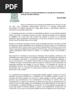 Carta Abierta Al Consejo Estudiantil y Al Consejo de Faculta - FCSH