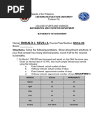 Ronald J. Sevilla: Name Course/Year/Section: BSOA-2B Score