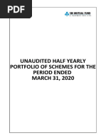 All Schemes Half Yearly Portfolio - As On 31 March 2020