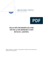 De La Filiación Determinada Mediante Técnicas de Reproducción Humana Asistida