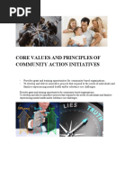 Core Values and Principles of Community Action Initiatives