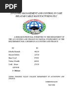 Research Proposal For Submission