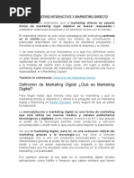 Que Es Marketing Interactivo y Marketing Directo