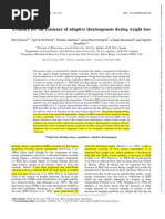 Evidence For The Existence of Adaptive Thermogenesis During Weight Loss