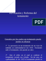 Clase 14 Revocacion y Reforma Del Testamento