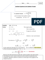 Notes - Quadratic Formula