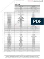 MAIN Electrical Parts List: Firmware