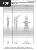 MAIN Electrical Parts List: Firmware