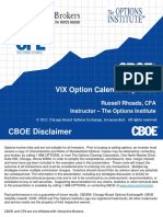 VIX Option Calendar Spreads: Russell Rhoads, CFA Instructor - The Options Institute