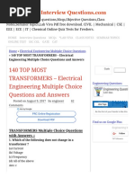 140 TOP TRANSFORMERS Multiple Choice Questions and Answers