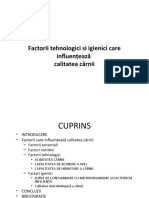 Factori Tehnologici Si Igienici Care Influenteaza Calitatea Carnii