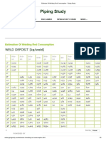 Estimate of Welding Rod Consumption - Piping Study