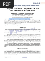 Design of Low Power Comparator For SAR ADC in Biomedical Applications