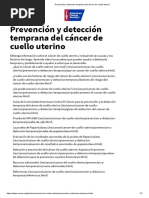 Prevención y Detección Temprana Del Cáncer de Cuello Uterino