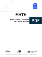 Word Problems Involving Multiplications PDF