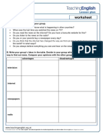 News Worksheet: Lesson Plan