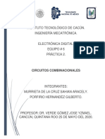 Práctica 2 Circuitos Combinacionales PDF