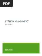 Python Assignment: (ITC CS-1071)