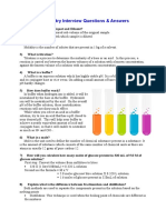 Chemistry Interview Questions