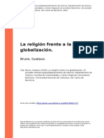 Bruno, Gustavo (2009) - La Religion Frente A La Globalizacion