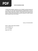 Carta de Seguridad de Obra