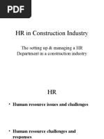 The Setting Up & Managing A HR Department in A Construction Industry