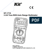 MT-1710 3-3/4 True-RMS Auto Range Multimeter: User's Manual 1 Edition, 2013/11/21