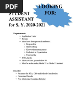 Student Assistant Flyer