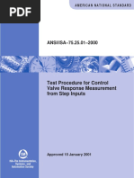 Ansi/I - 75.25.01-2000: Test Procedure For Control Valve Response Measurement From Step Inputs