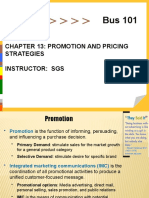 Chapter 13: Promotion and Pricing Strategies Instructor: Sgs