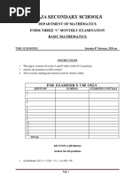 Mathematics Form Iii 'C'