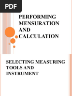 Performing Mensuration and Calculation EIM