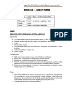 Recetas FASE 1 Segunda Semana