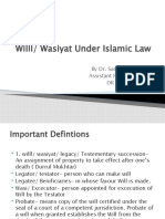 Willl Under Islamic Law