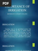 Importance of Irrigation