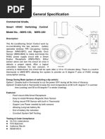 General Specification: Commercial Grade, Smart HVAC Switching Control Model No.: MWS-120, MWS-240