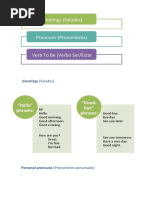 Pronouns To Be Greeting Quesions