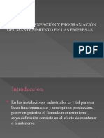 Planeacion y Programacion Del Mantenimiento en Las Empresas