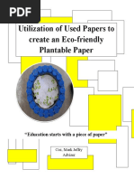 Utilization of Used Papers To Create An Eco-Friendly Plantable Paper