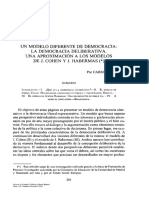 Un Modelo Diferente de Democracia. La Democracia Deliberativa. Una Aproximación A Los Modelos de Cohen y Habermas Campus PDF