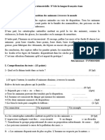 Composition Trimestrielle N°1de La Langue Française 4am Texte: La Disparition Des Animaux À Travers Le Monde