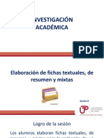 Sesión 8 - Elaboración de Fichas Textuales, de Resumen y Mixtas